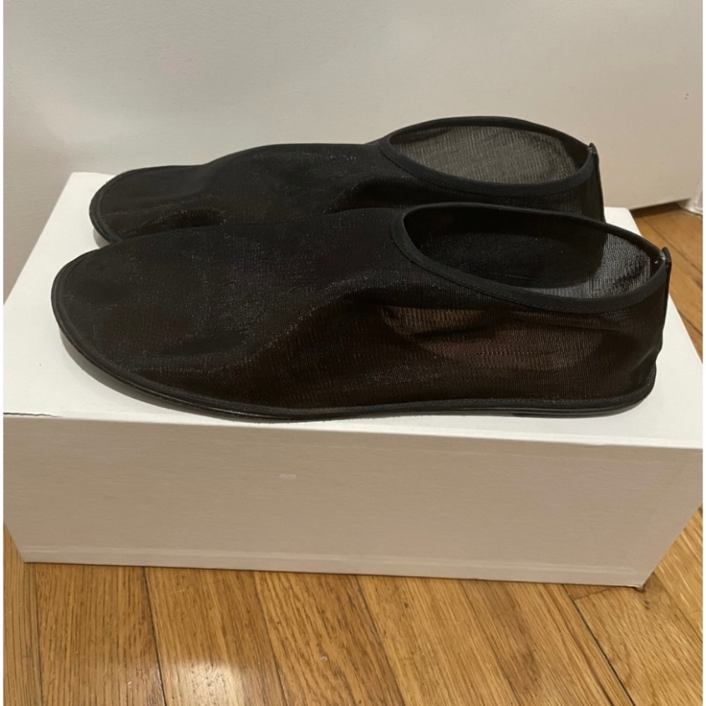 The Row Black Sock Mesh Flats